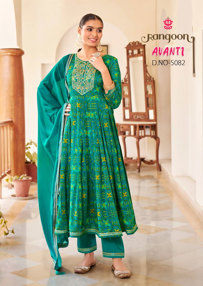 Avanti By Rangoon Silk Embroidery Kurti With Bottom Dupatta Wholesale Market In Surat
